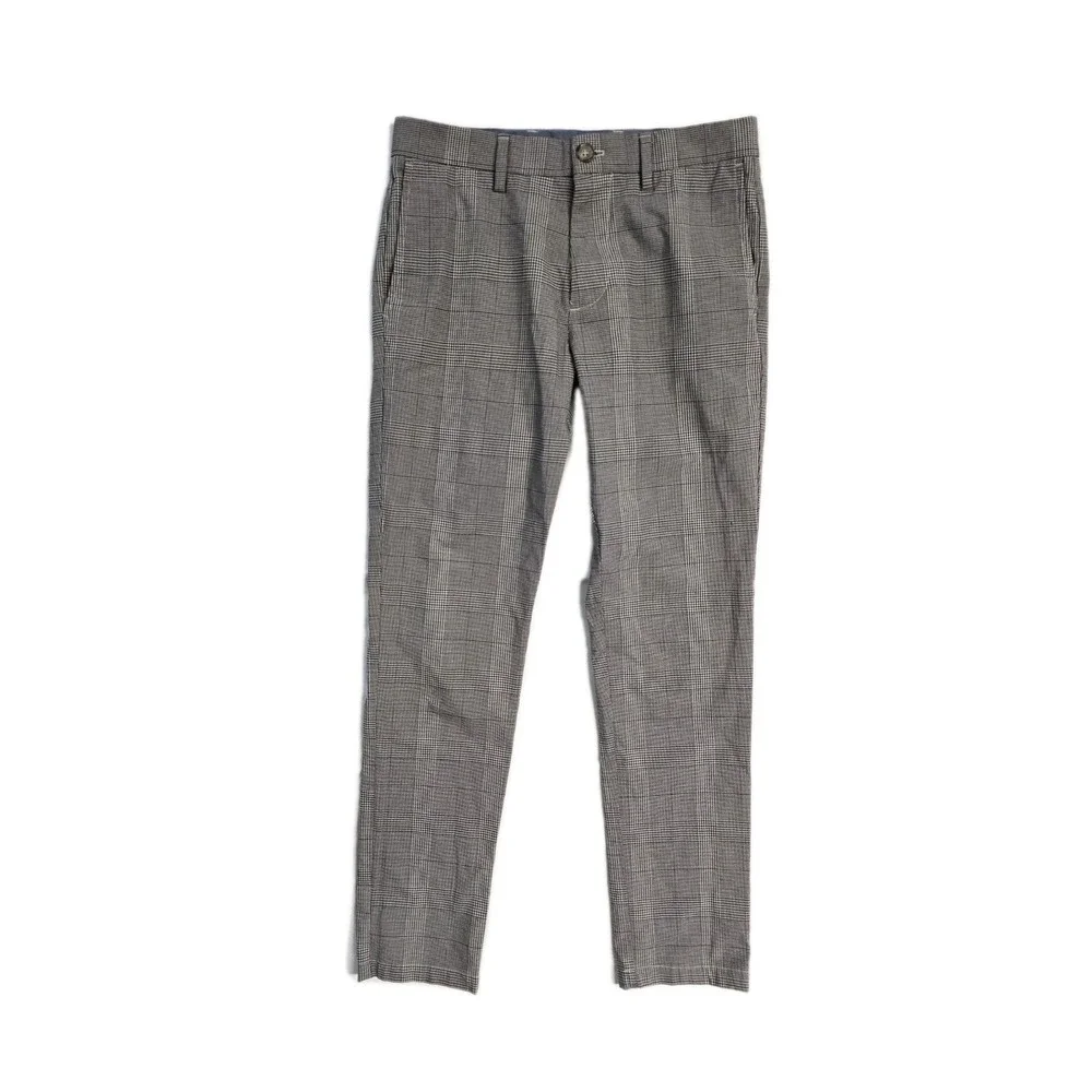 Old Navy Men's Plaid Dress Pants 29x30 Ultimate Slim Fit Brown Check Plaid